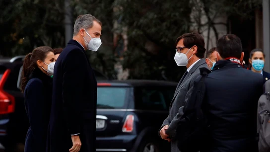 El rey y el ministro Illa en el acto de inauguración El rey y el ministro Illa en el acto de inauguración