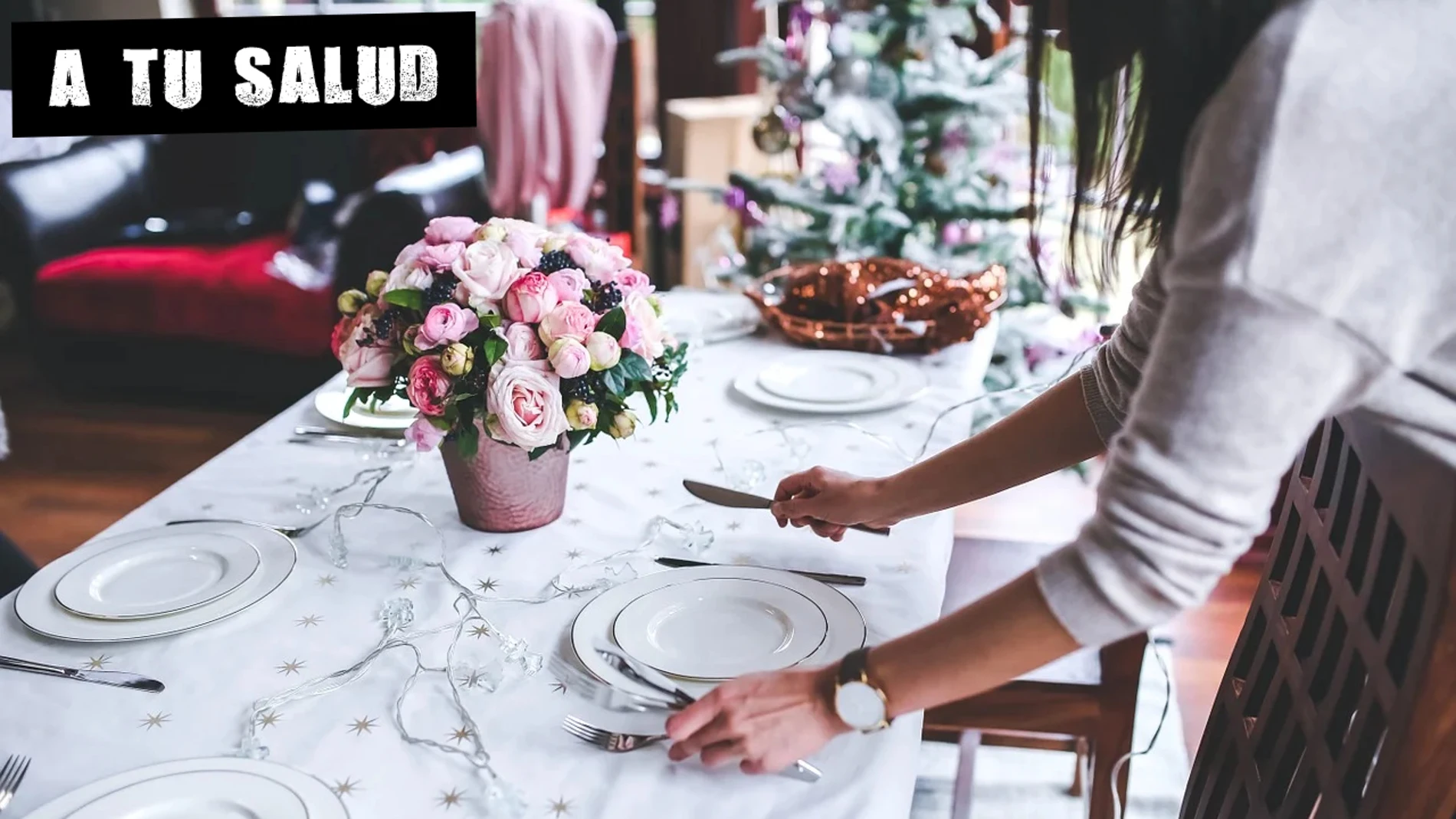 Imagen de archivo de una mesa de Navidad Imagen de archivo de una mesa de Navidad