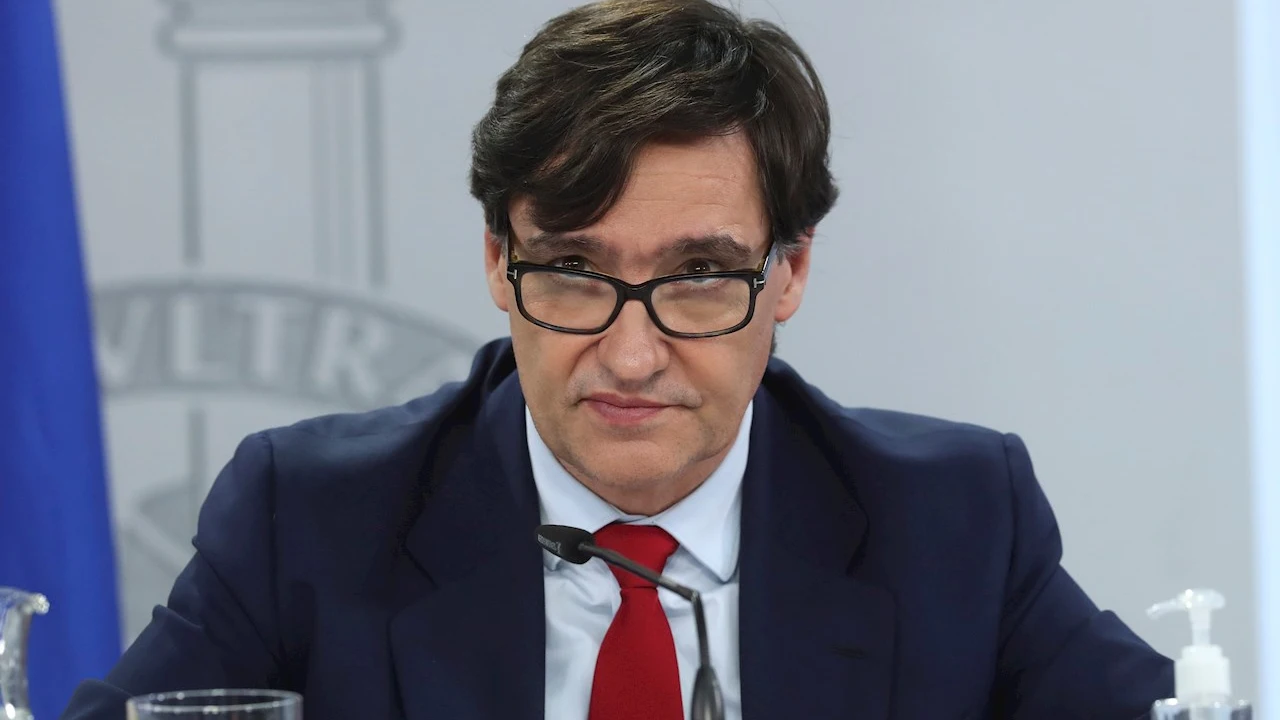 Salvador Illa durante su comparecencia en Moncloa