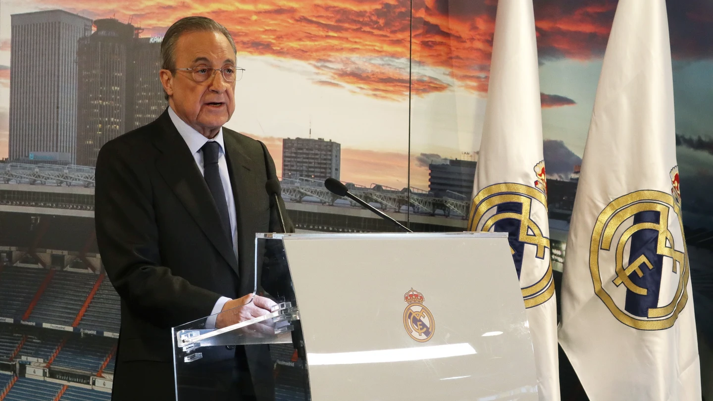 Florentino Pérez, durante un discurso Florentino Pérez, durante un discurso