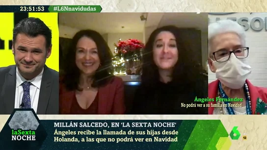 La sorpresa de laSexta Noche que emociona a Ángeles: recibe la llamada de sus hijas, a las que no podrá ver en Navidad La sorpresa de laSexta Noche que emociona a Ángeles: recibe la llamada de sus hijas, a las que no podrá ver en Navidad