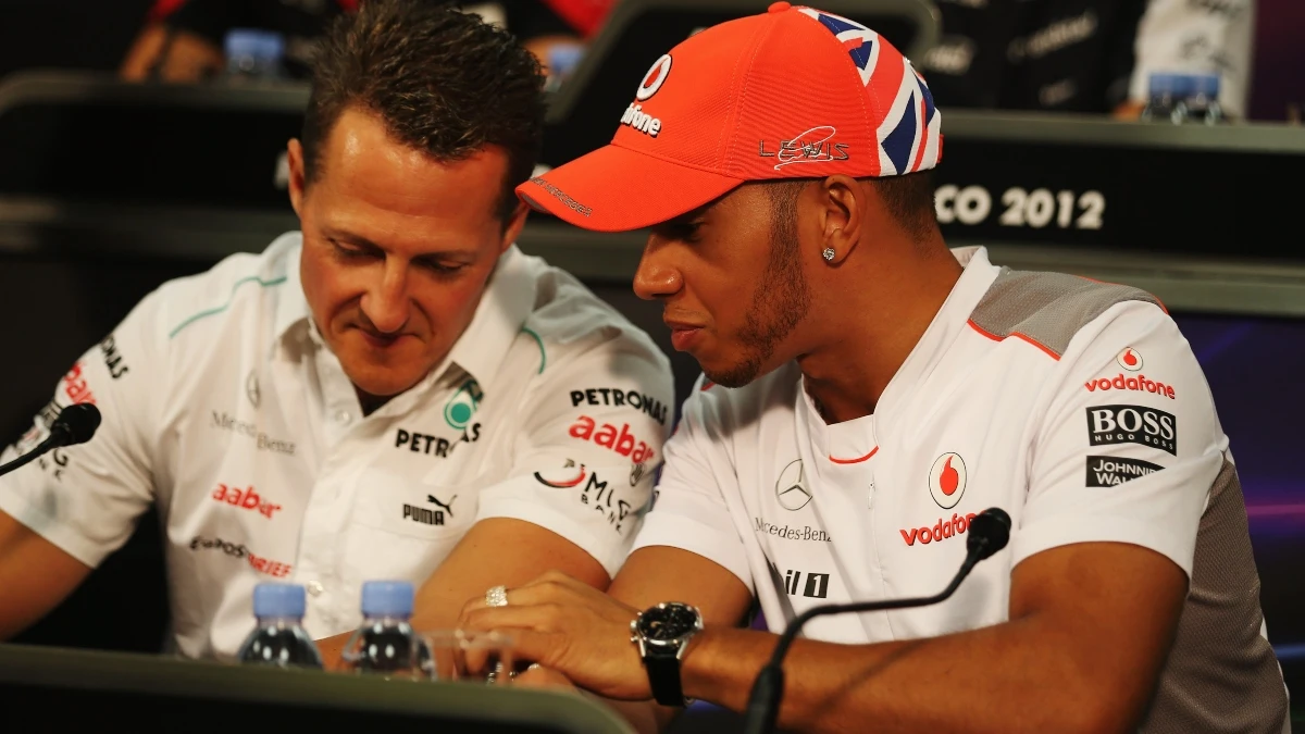 Michael Schumacher y Lewis Hamilton