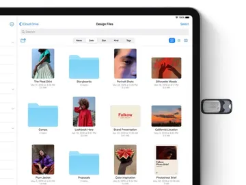 Pendrive USB conectado a un iPad. Pendrive USB conectado a un iPad.