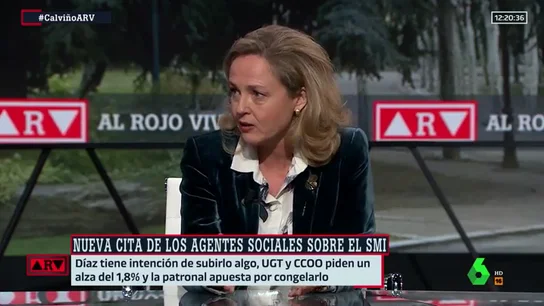 Calviño pasa la pelota de la subida del SMI a los agentes sociales: "Si no se ponen de acuerdo, a lo mejor hay que esperar" Calviño pasa la pelota de la subida del SMI a los agentes sociales: "Si no se ponen de acuerdo, a lo mejor hay que esperar"