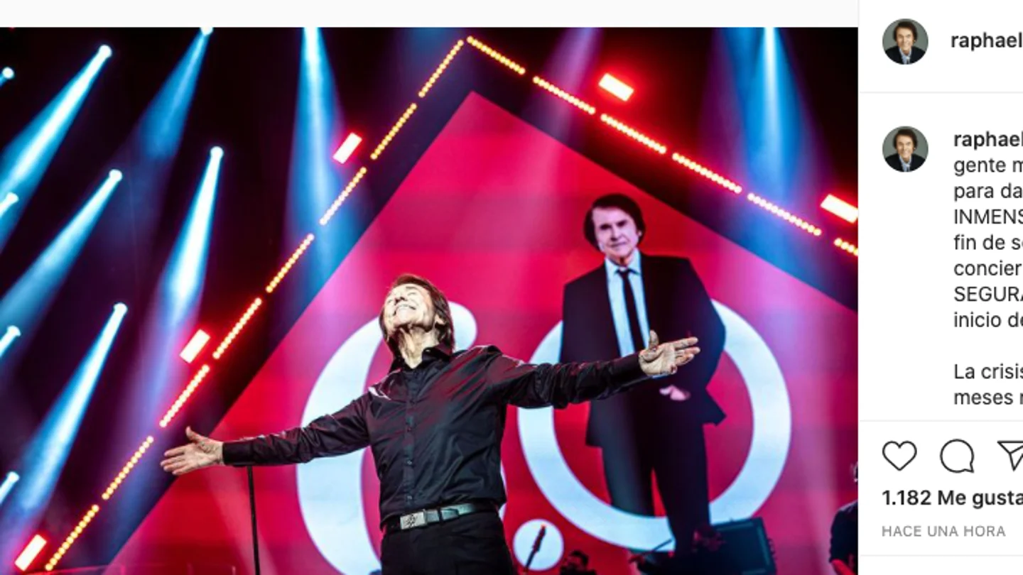 Mensaje de Raphael en Instagram Mensaje de Raphael en Instagram
