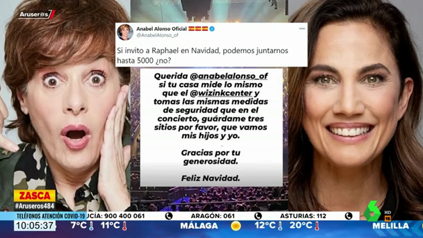 El 'dardo' de Toni Acosta a Anabel Alonso por el concierto de Raphael El 'dardo' de Toni Acosta a Anabel Alonso por el concierto de Raphael