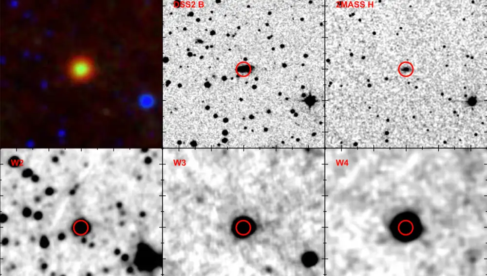Imágenes de la galaxia WISE J224436.12.