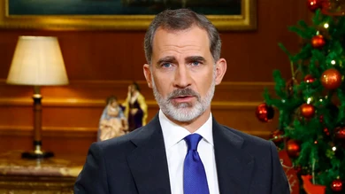 El rey Felipe VI, durante el discurso de Navidad de 2020 El rey Felipe VI, durante el discurso de Navidad de 2020