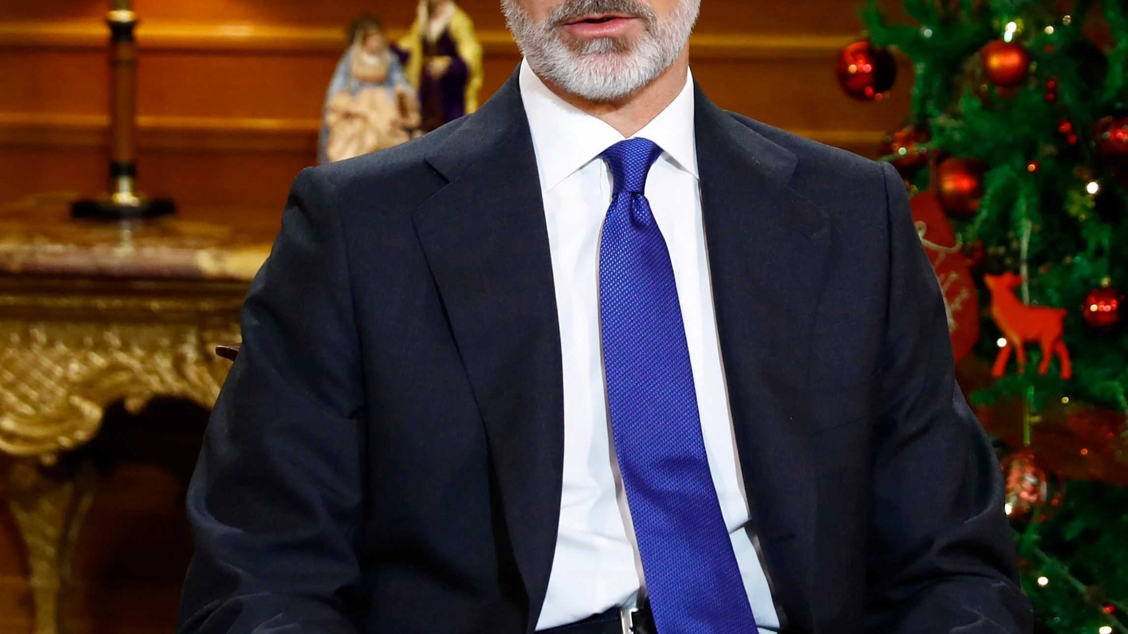 El rey Felipe VI, durante el discurso de Navidad de 2020