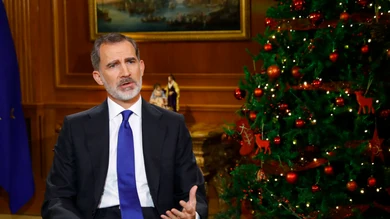 El rey Felipe VI, durante el discurso de Navidad de 2020 El rey Felipe VI, durante el discurso de Navidad de 2020