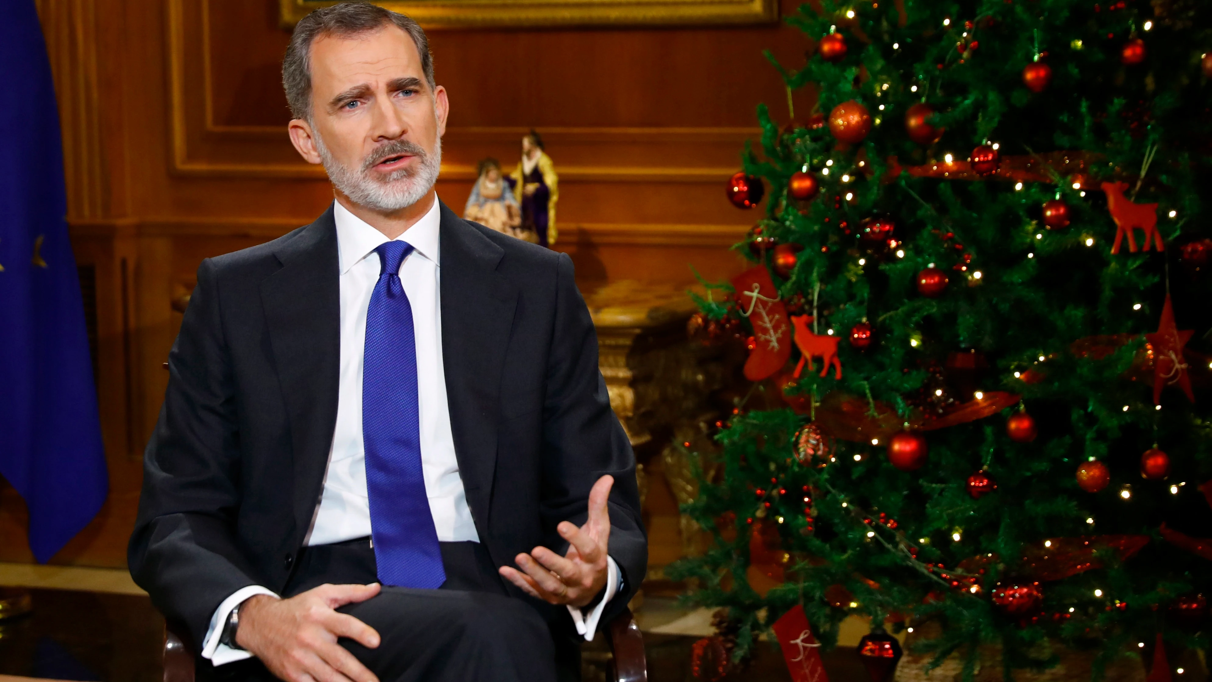 El rey Felipe VI, durante el discurso de Navidad de 2020