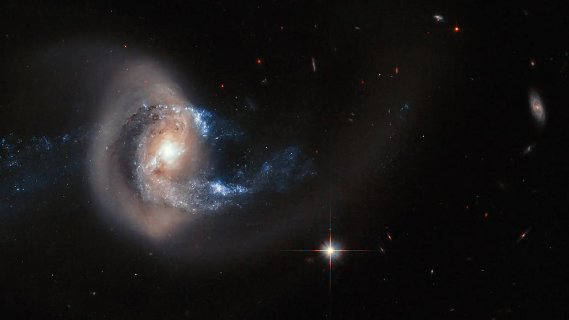 Imagen de una galaxia tomada por el telescopio espacial Hubble.