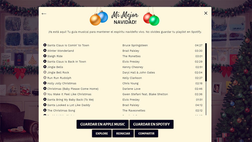 La playlist resultante