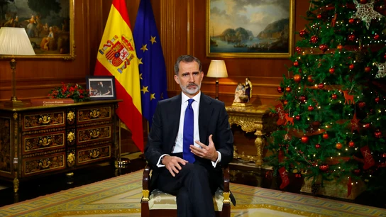 El rey Felipe VI, durante el discurso de Navidad de 2020 El rey Felipe VI, durante el discurso de Navidad de 2020
