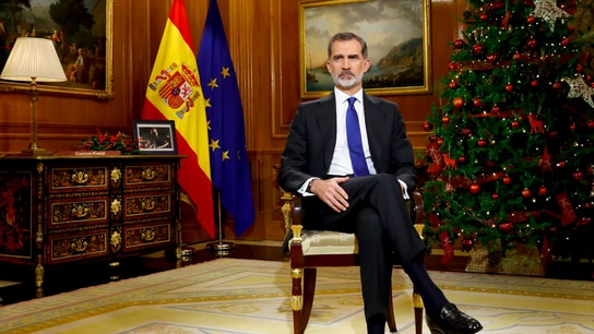 Felipe VI, durante su discurso de Nochebuena Felipe VI, durante su discurso de Nochebuena
