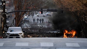 La imagen que deja la explosión de un coche bomba en Nashville