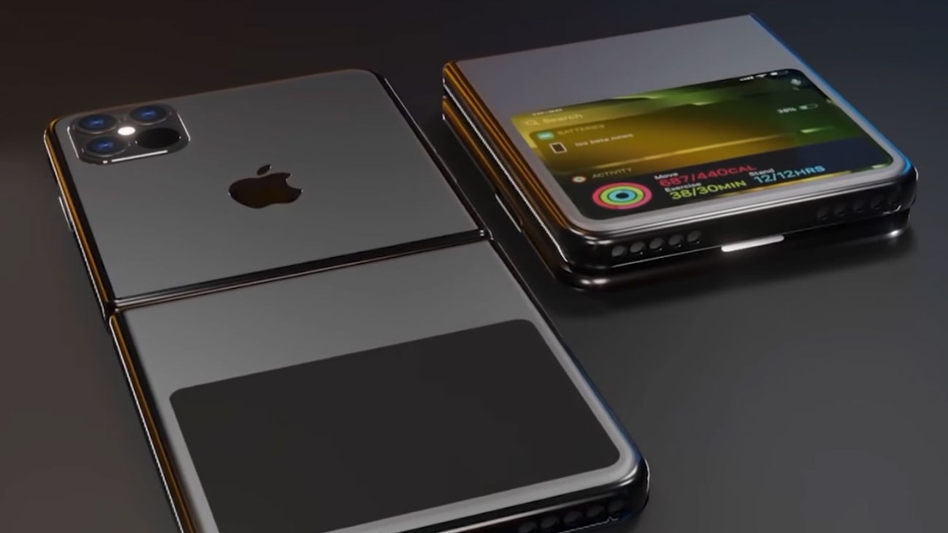 Diseño de concepto de iPhone plegable.