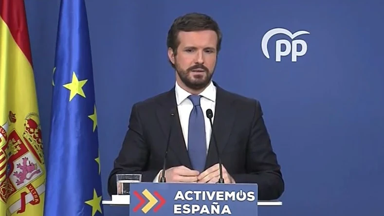 El presidente del PP, Pablo Casado