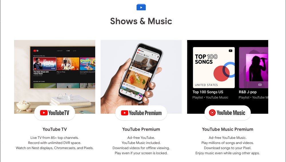 Página de suscripciones de Google.
