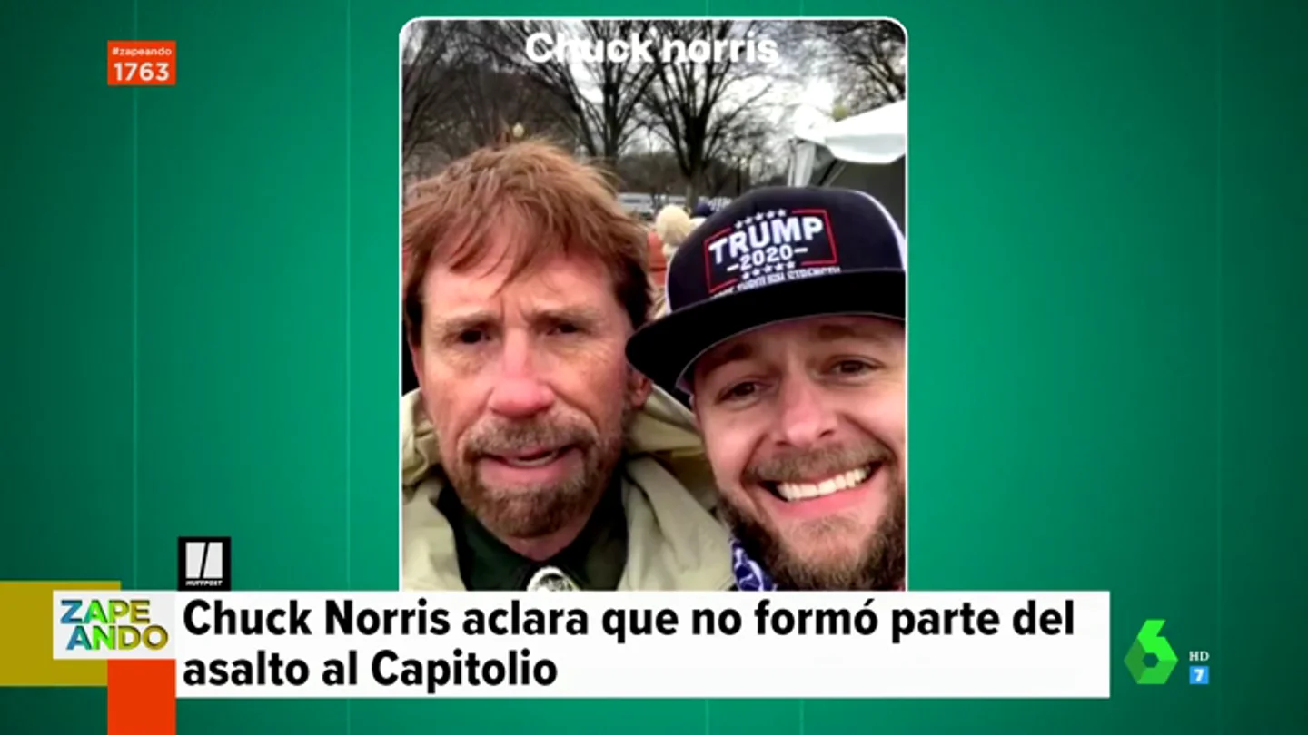 No, Chuck Norris no estuvo en el asalto al Capitolio: desmontamos la imagen viral No, Chuck Norris no estuvo en el asalto al Capitolio: desmontamos la imagen viral