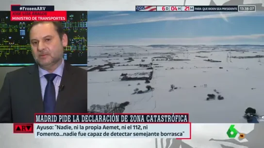 Ábalos responde en ARV a la propuesta de zona catastrófica de Madrid: "Eso no resuelve el problema que tenemos, ahora debemos reestablecer los servicios" Ábalos