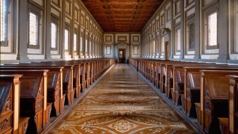 Sala de lectura de la Biblioteca Laurenziana