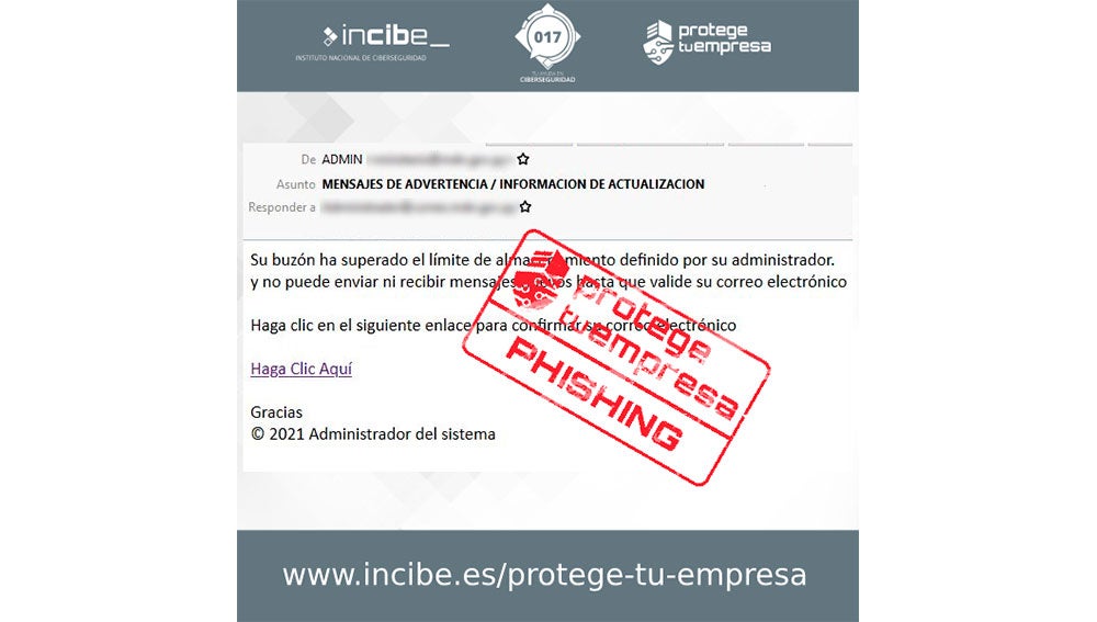 Uno de los correos fraudulentos