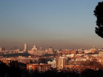 Vista de la boina de contaminación en Madrid 