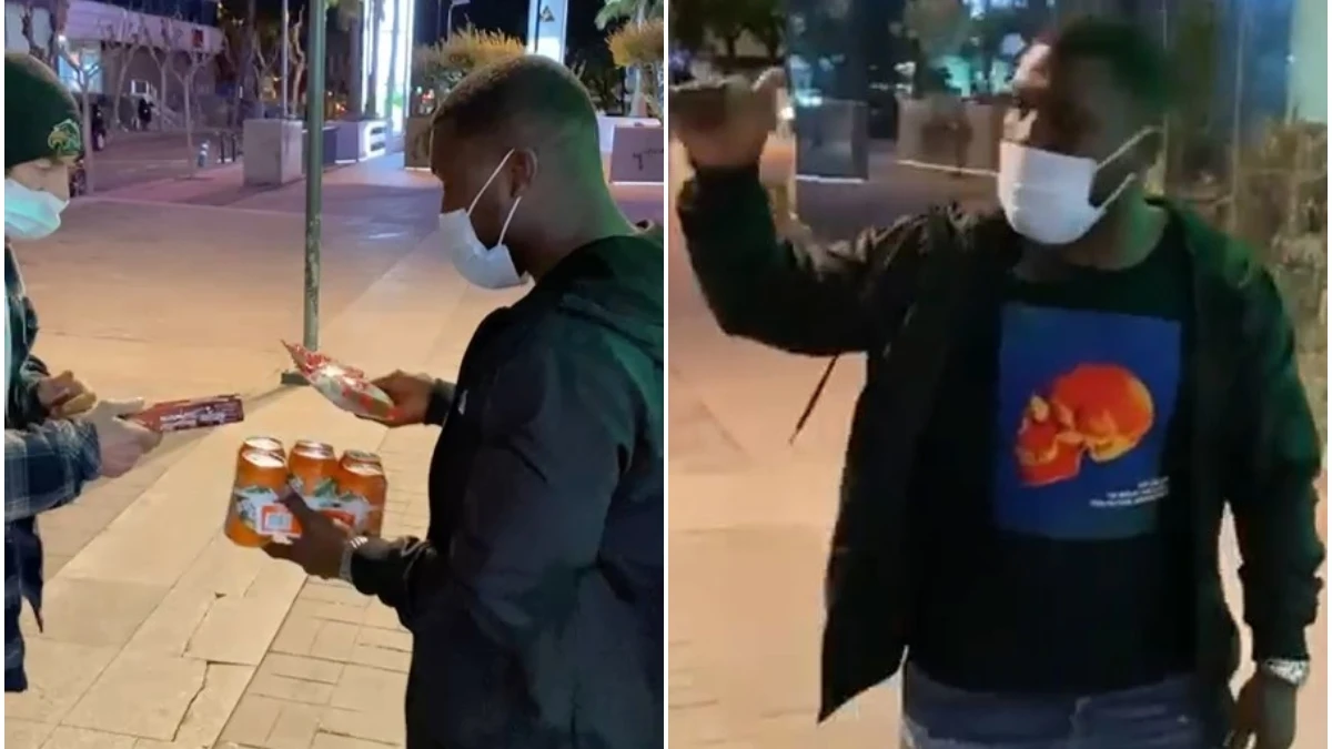 Drenthe da comida y bebida a un sintecho Drenthe da comida y bebida a un sintecho