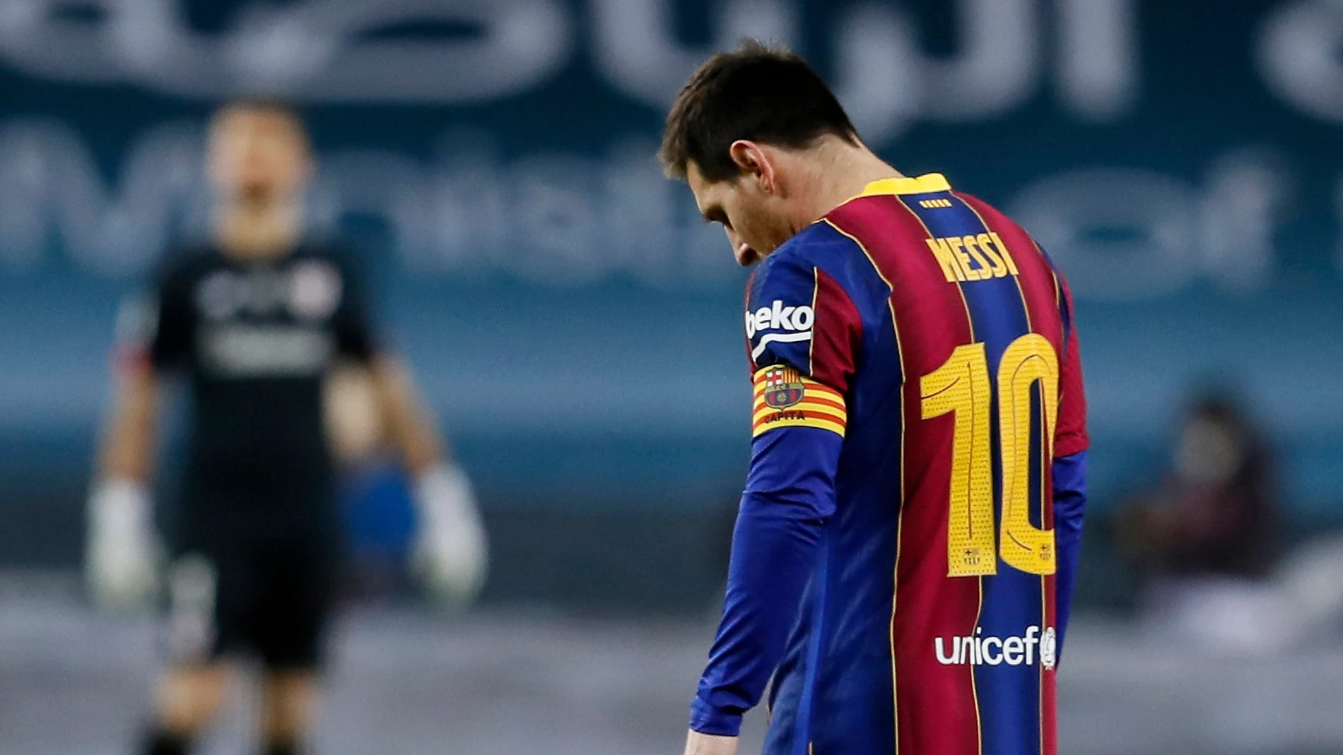 Leo Messi, cabizbajo