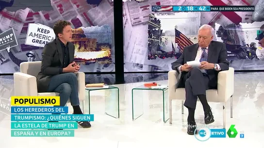Tenso debate entre Errejón y Margallo sobre el 'populismo' y el bienestar social: "El mercado es cada vez más libre y la gente lo es cada vez menos" Tenso debate entre Errejón y Margallo sobre el 'populismo' y el bienestar social: "El mercado es cada vez más libre y la gente lo es cada vez menos"