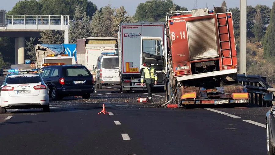 El escenario del accidente en Tordesillas. 