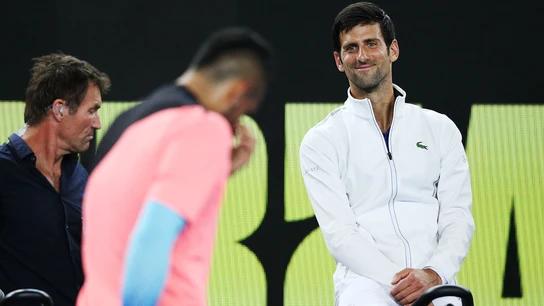 Nick Kyrgios y Novak Djokovic Nick Kyrgios y Novak Djokovic