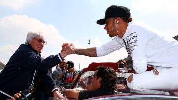 Bernie Ecclestone y Lewis Hamilton