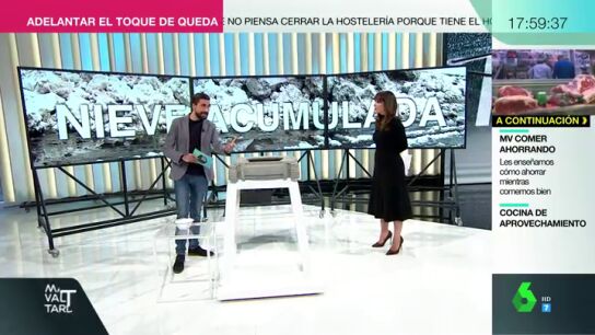 Nieve acumulada en Madrid ante la llegada de la lluvia