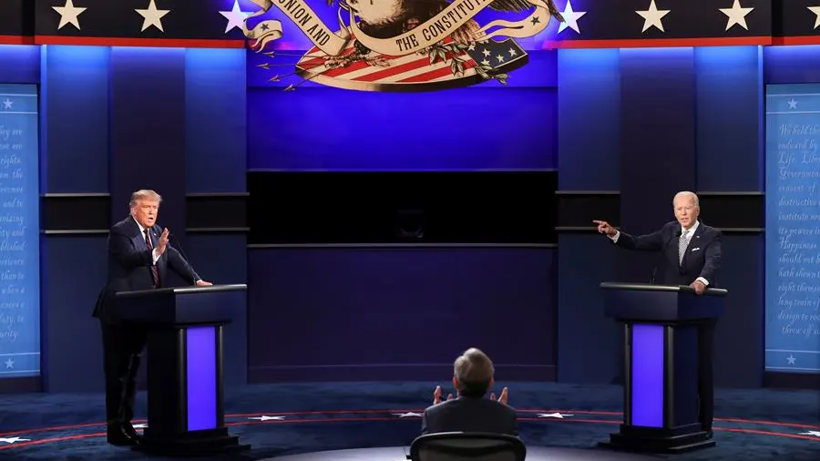 Un tenso momento entre Biden y Trump durante uno de los debates de la pasada campaña electoral