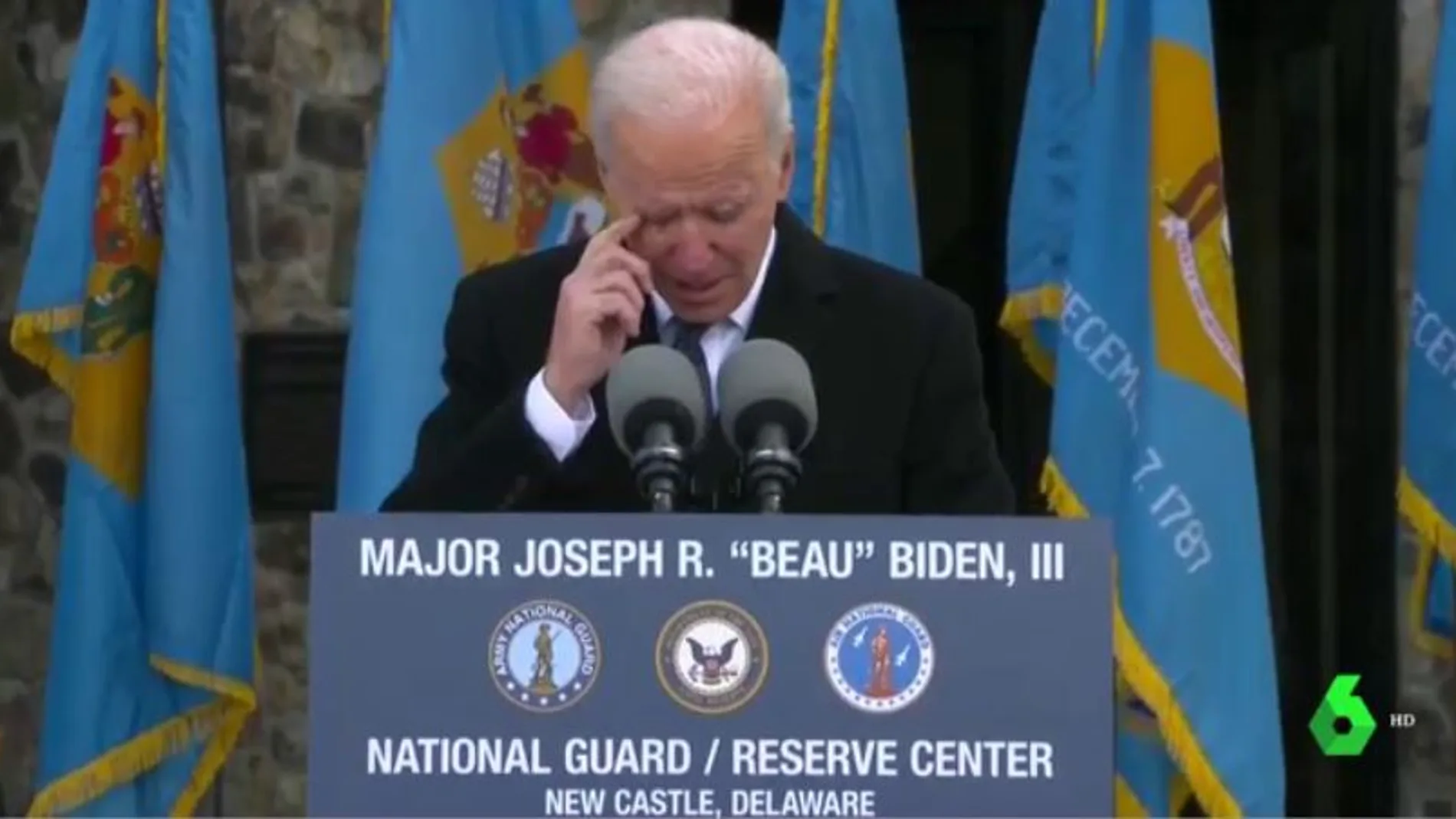 Joe Biden se emociona antes de abandonar Delaware