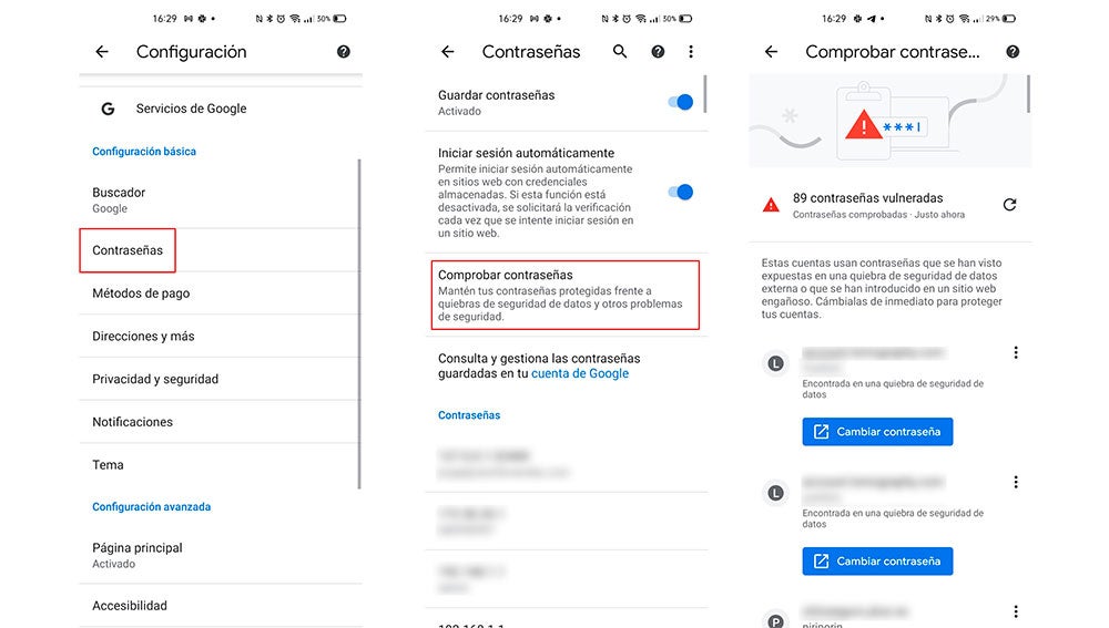 Comprobando contraseñas