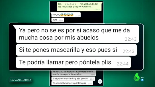 La surrealista conversación de Whatsapp de un paciente de COVID: "Si te pones la mascarilla te puedo llamar" La surrealista conversación de Whatsapp de un paciente de COVID: "Si te pones la mascarilla te puedo llamar"