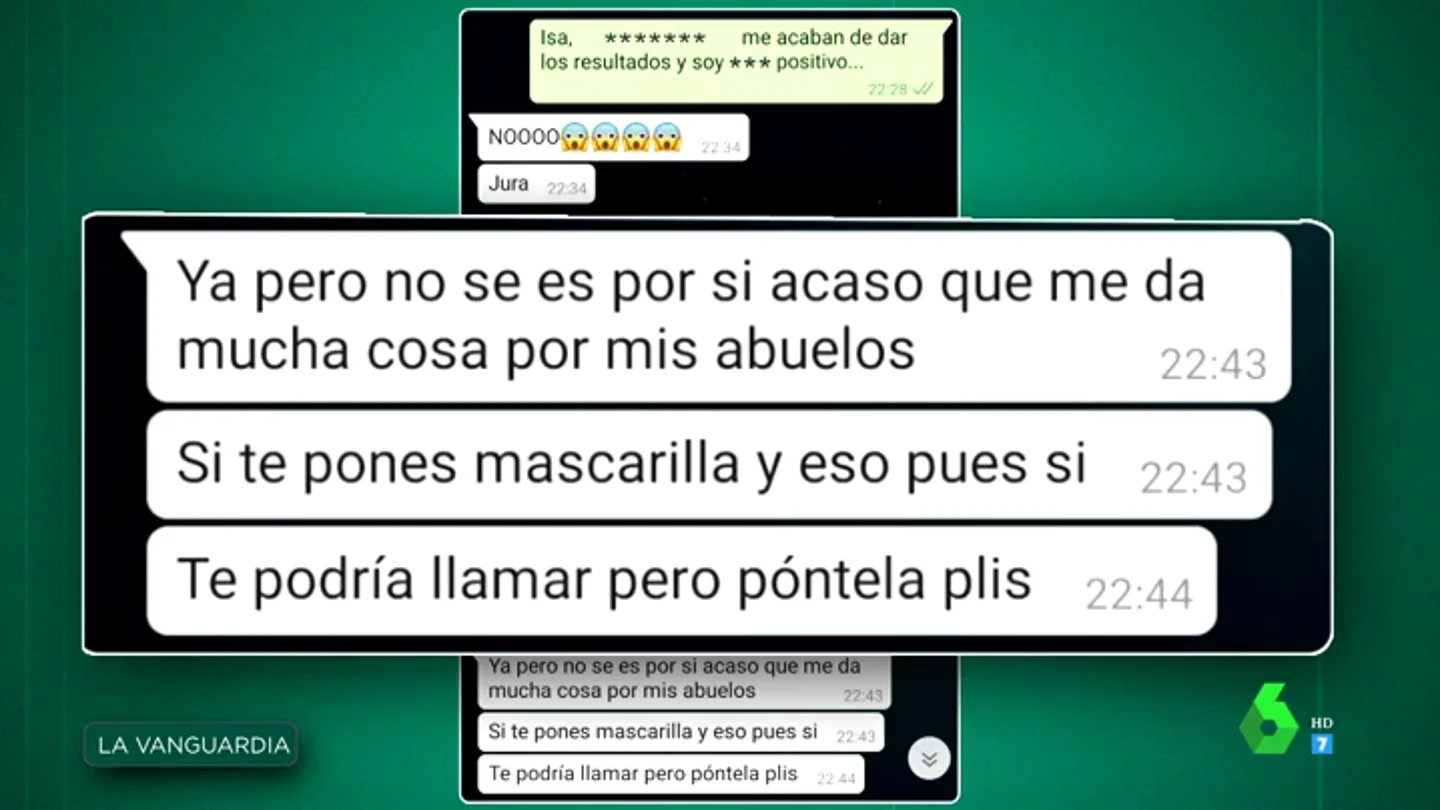 La surrealista conversación de Whatsapp de un paciente de COVID: "Si te pones la mascarilla te puedo llamar" La surrealista conversación de Whatsapp de un paciente de COVID: "Si te pones la mascarilla te puedo llamar"