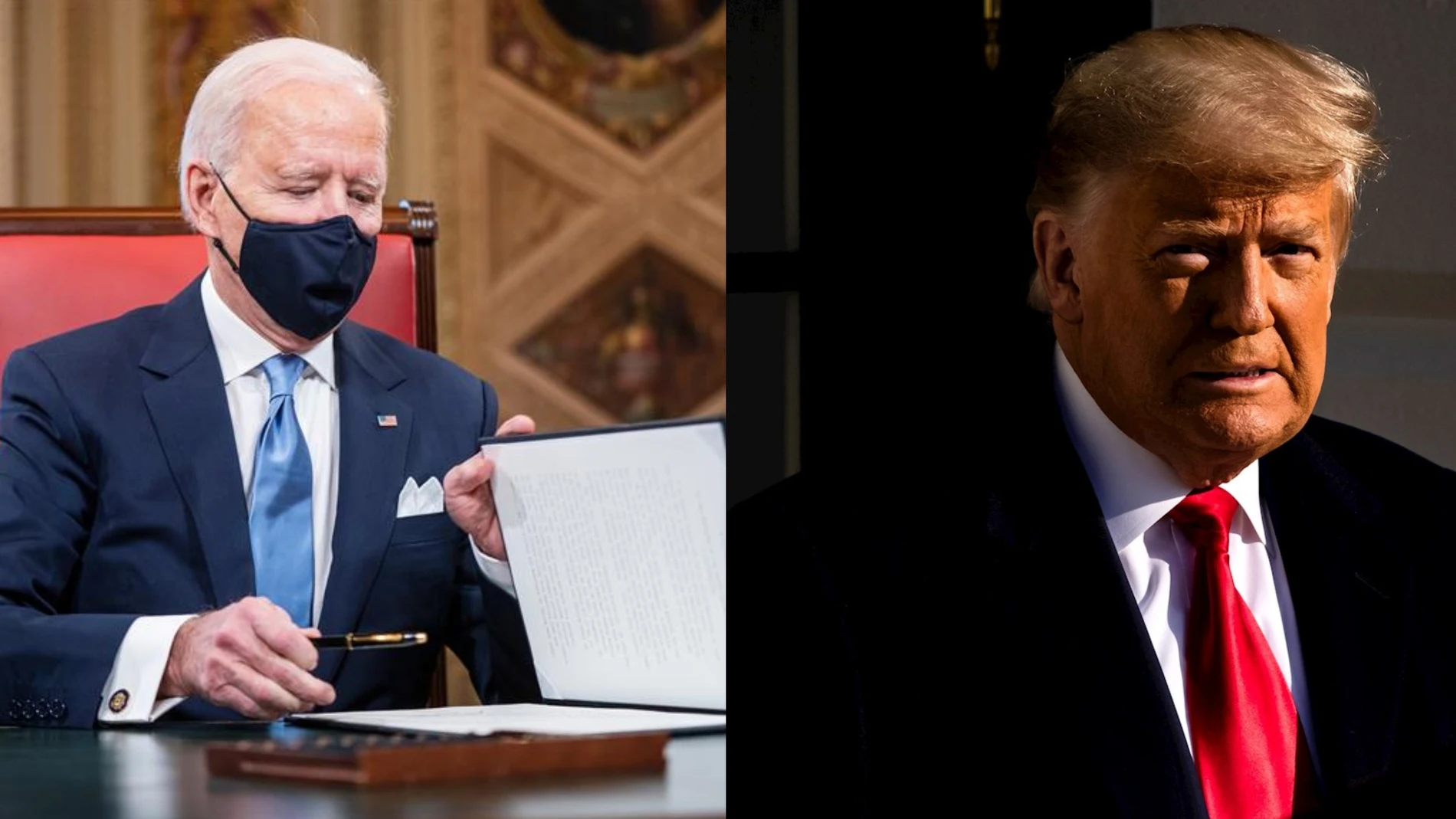 Joe Biden y el expresidente Donald Trump