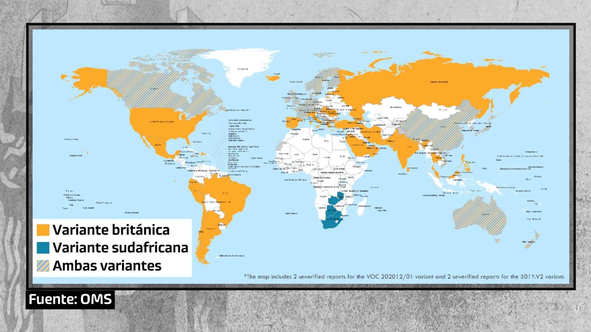 El mapa de las nuevas cepas de coronavirus en el mundo