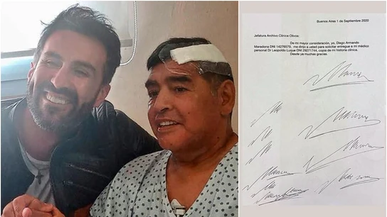 Hojas con la firma de Maradona falsificada en el domicilio de Leopoldo Luque Hojas con la firma de Maradona falsificada en el domicilio de Leopoldo Luque