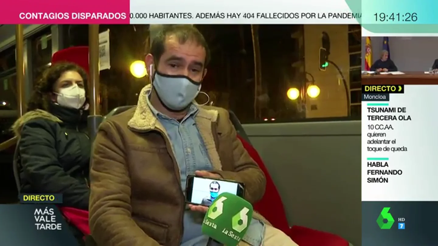 Los dos Miguel Ángel Ambrosio, conectando desde un autobús en La Rioja. Los dos Miguel Ángel Ambrosio, conectando desde un autobús en La Rioja.