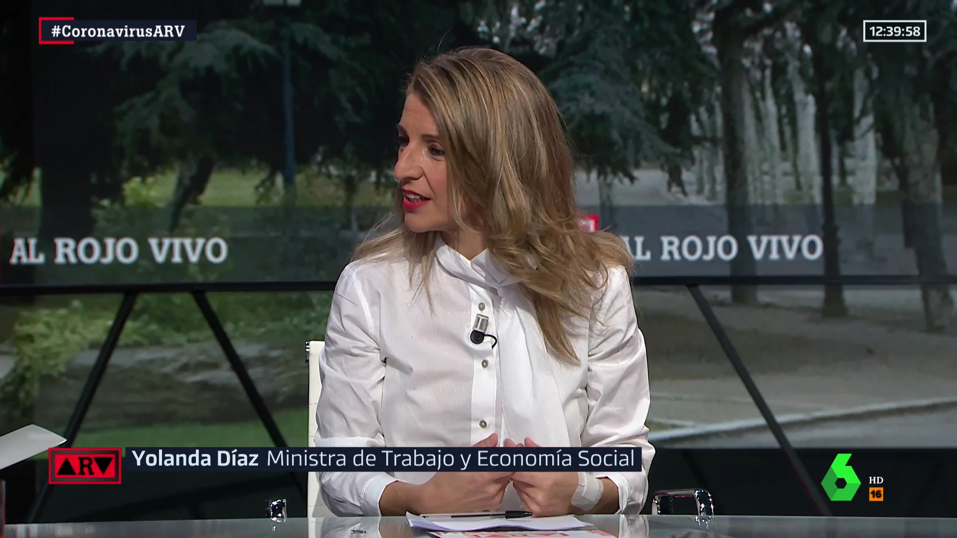 Yolanda Díaz en Al Rojo Vivo