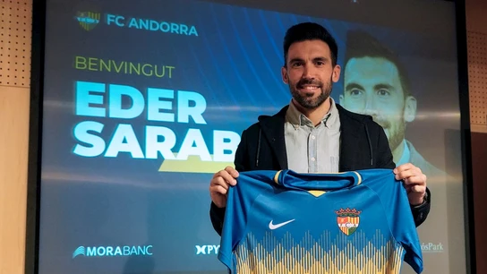 Eder Sarabia, con la camiseta del Andorra Eder Sarabia, con la camiseta del Andorra