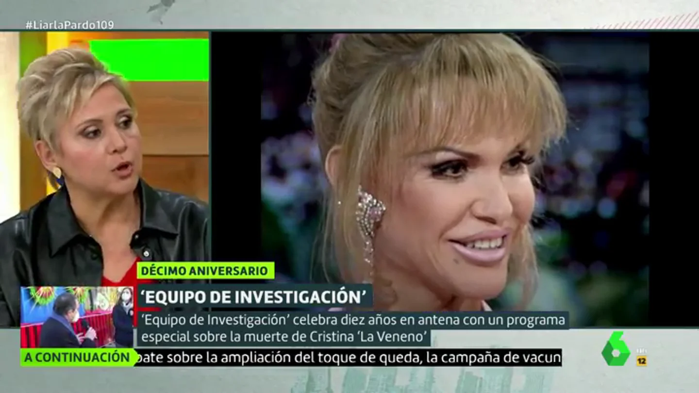 Gloria Serra desvela que 'Equipo de Investigación' tiene una prueba contundente que "podría reabrir el caso" de la muerte de La Veneno Gloria Serra desvela que 'Equipo de Investigación' tiene una prueba contundente que "podría reabrir el caso" de la muerte de La Veneno
