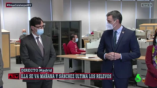 Pedro Sánchez despide a Salvador Illa: "Ha sido un honor trabajar contigo en estos meses tan duros" Pedro Sánchez despide a Salvador Illa: "Ha sido un honor trabajar contigo en estos meses tan duros"
