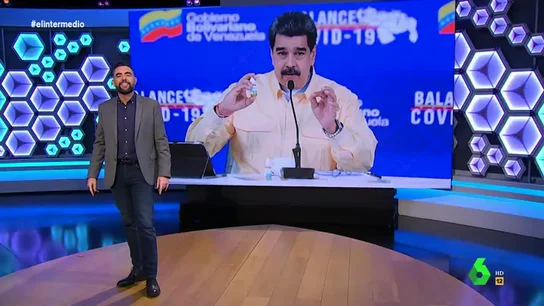 Dani Mateo defiende las "gotitas milagrosas" de Maduro contra el COVID: "Si Guaidó se autoproclama presidente, él autoproclama una medicina efectiva" Dani Mateo defiende las "gotitas milagrosas" de Maduro contra el COVID: "Si Guaidó se autoproclama presidente, él autoproclama una medicina efectiva"