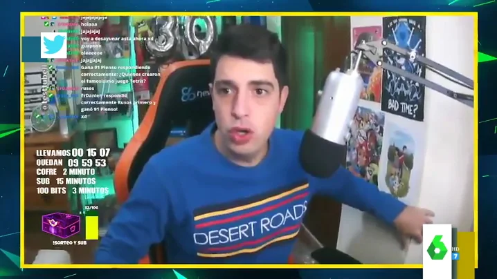 Un 'youtuber' reacciona al terremoto de Granada en pleno directo: ¡Hostia, terremotazo otra vez!